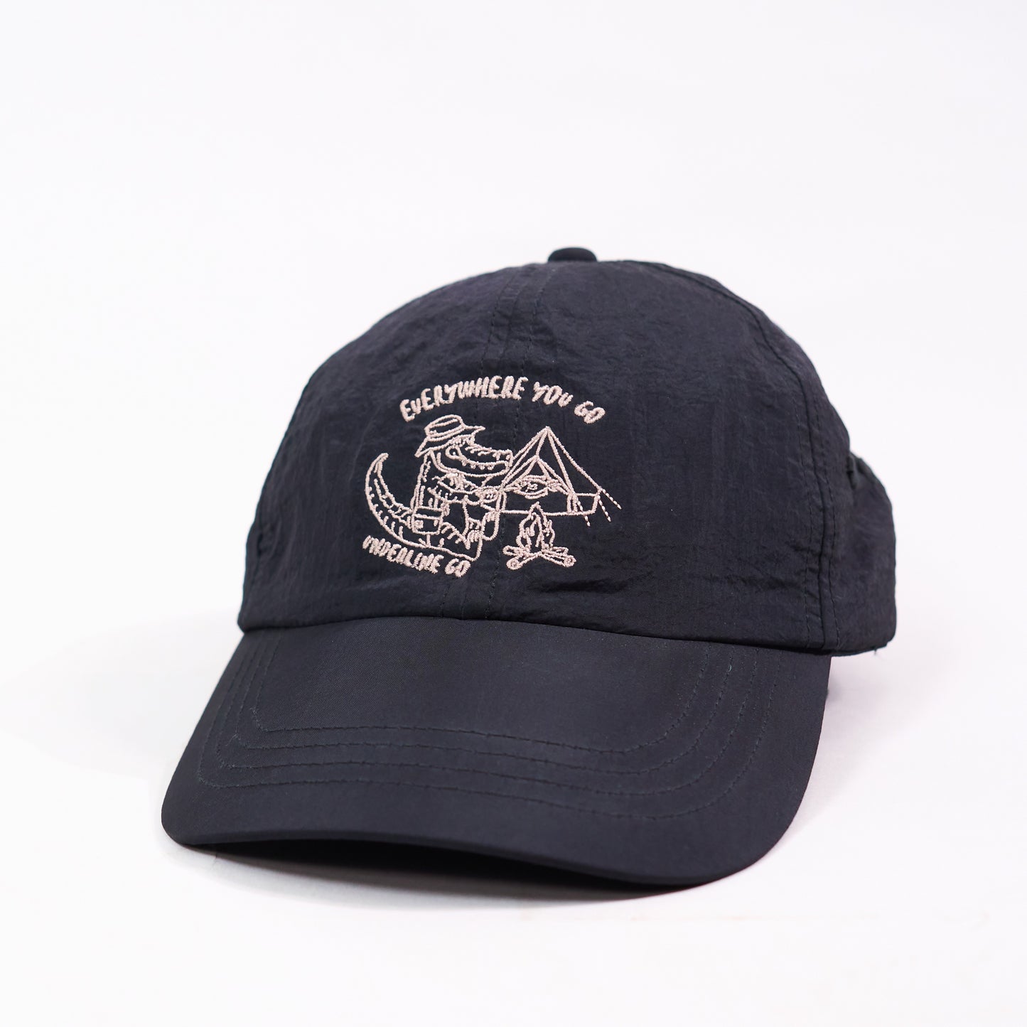 Underline Crocodile Camping Embroidery Nylon Cap