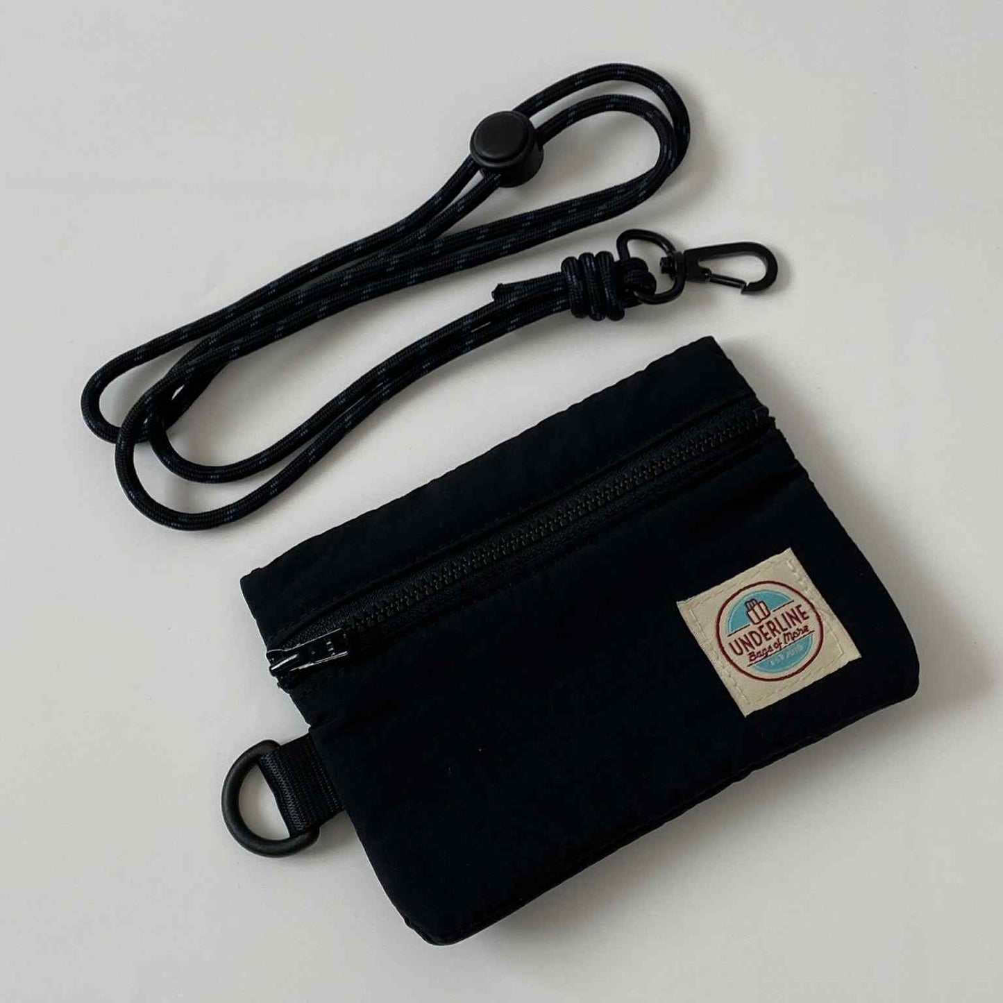 Underline Nylon Flip Pocket Bag with Neck Strap