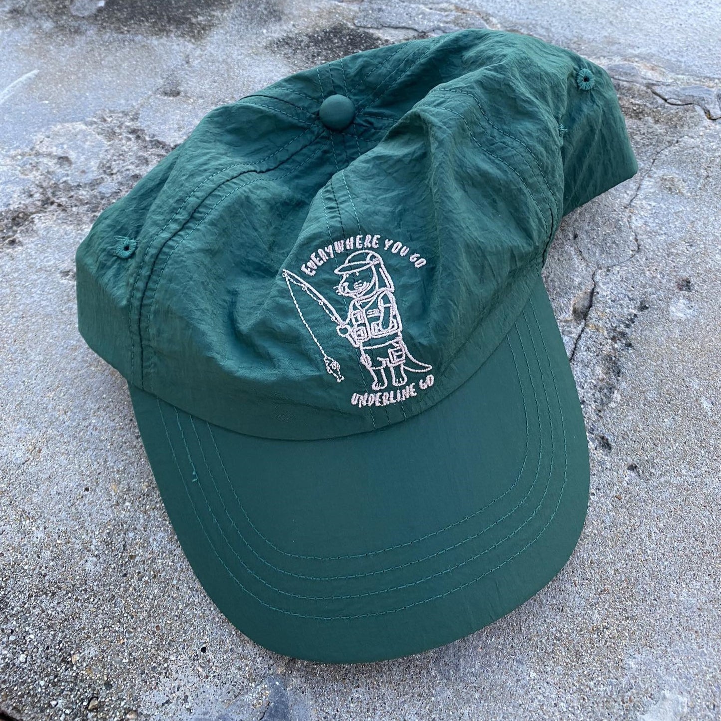 Underline Steve Otter Fishing Embroidery Nylon Cap