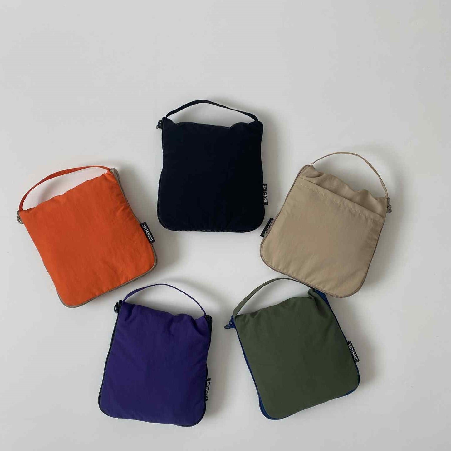 Underline Nylon Folding Tote Bag / shoping bag