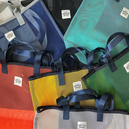 Underline Nylon Mesh Grocery Bag / Beach Bag