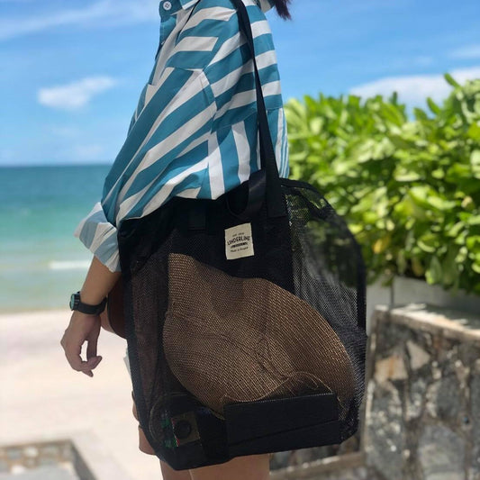 Underline Nylon Mesh Grocery Bag / Beach Bag