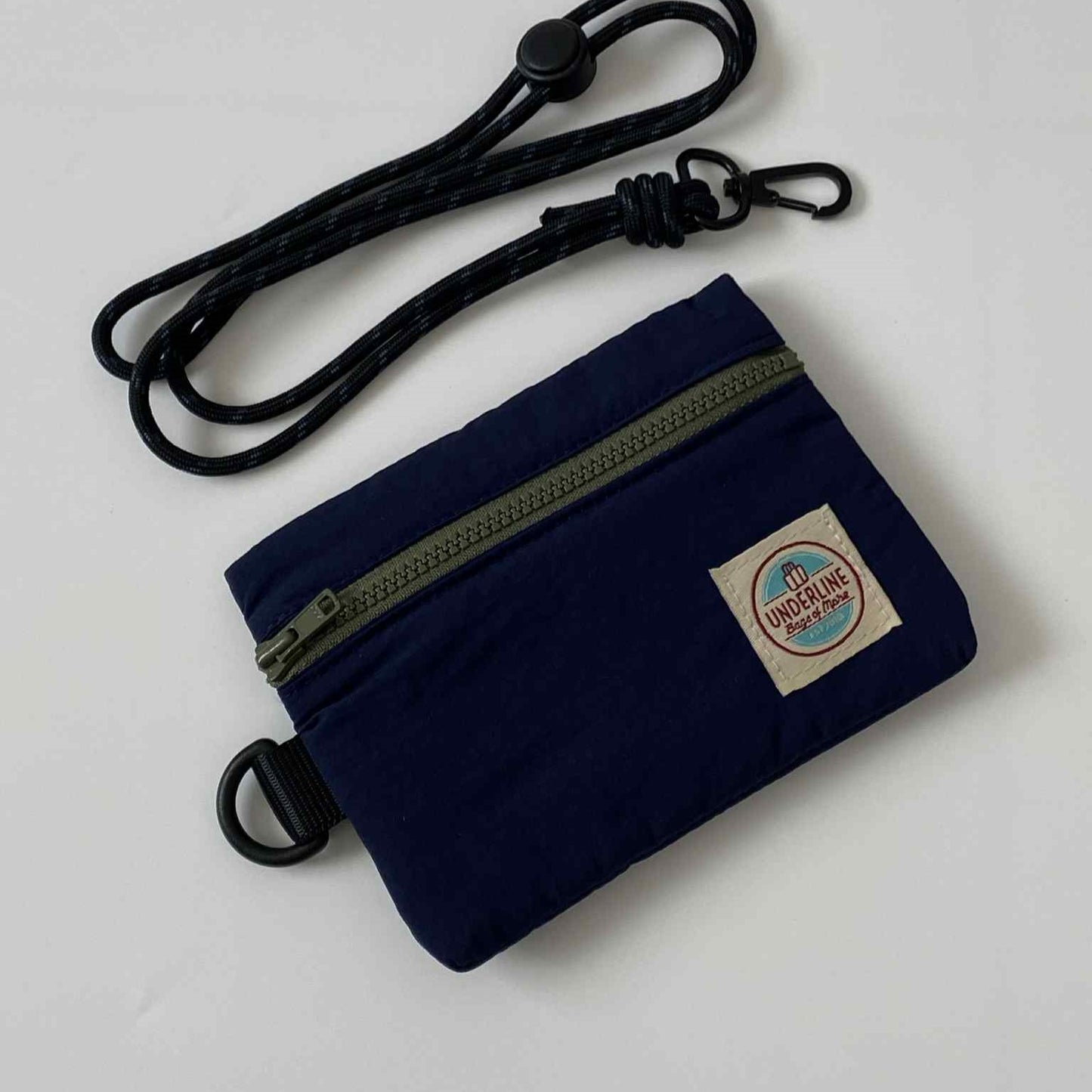 Underline Nylon Flip Pocket Bag with Neck Strap