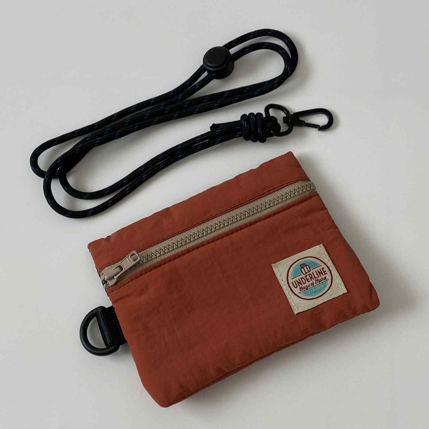Underline Nylon Flip Pocket Bag with Neck Strap