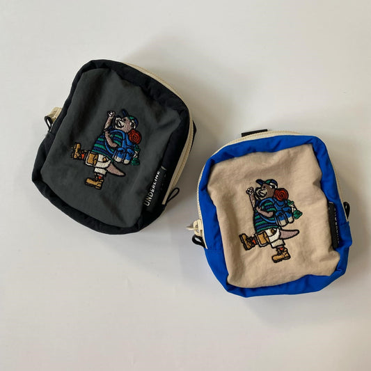 Underline Embroidery Pocket Bag