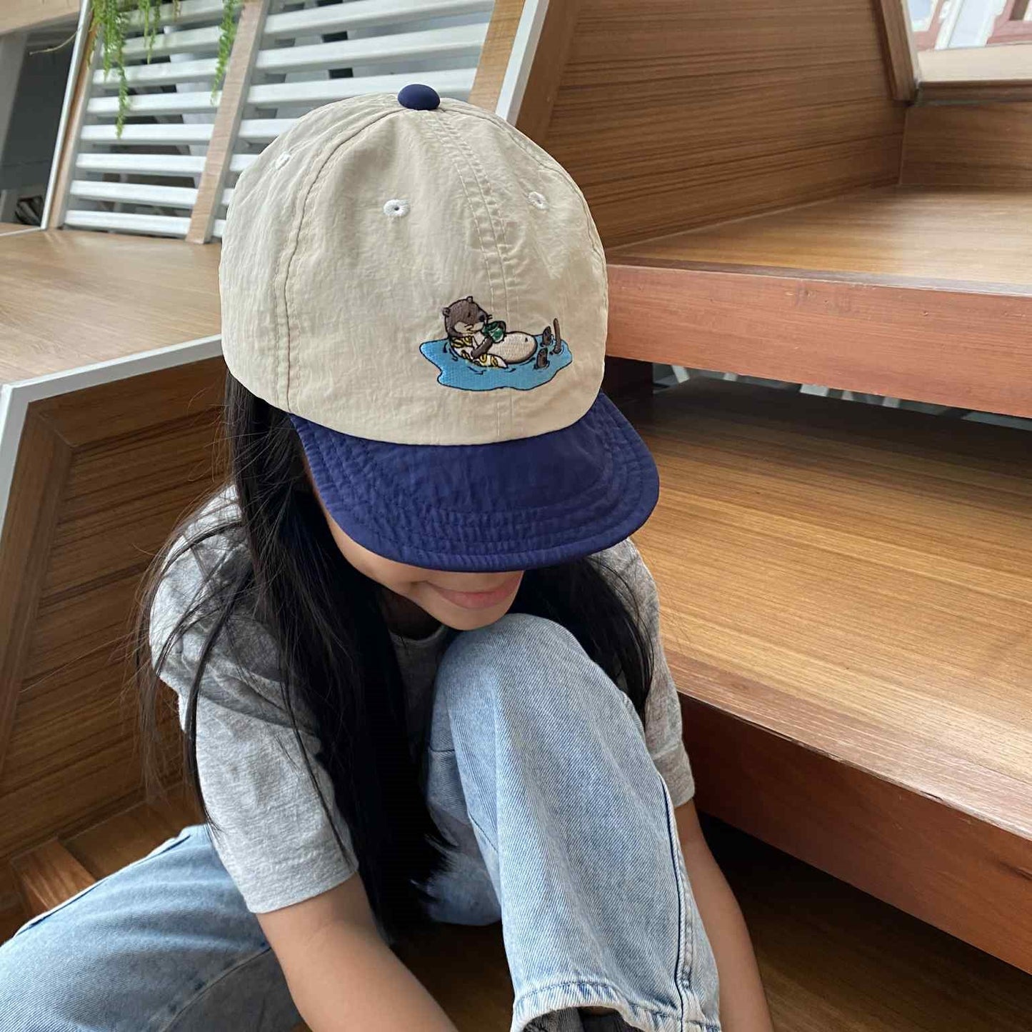 Underline Otter Embroidered Kiddie Nylon Trial Cap (for kids)