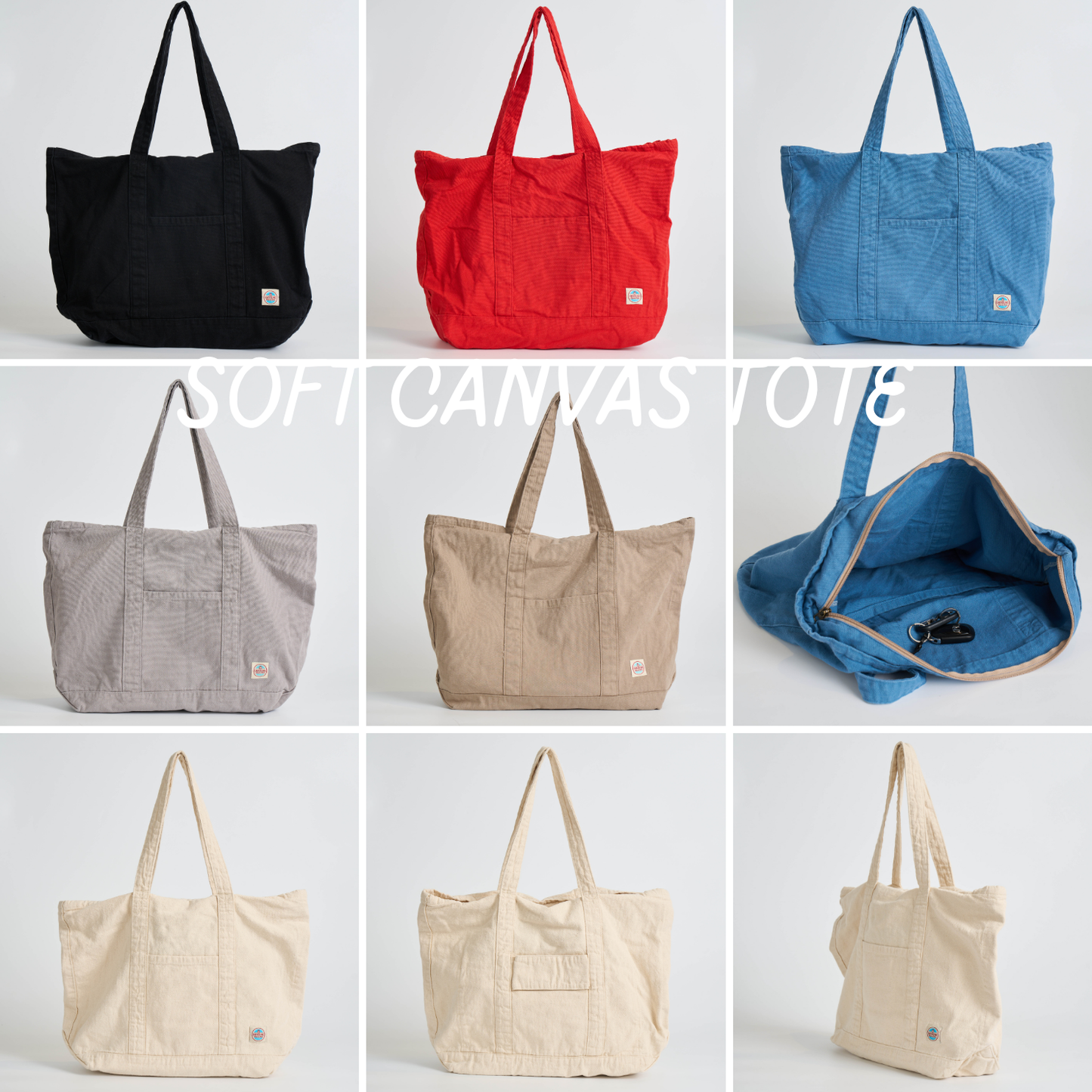Underline Soft Canvas Tote Bag / Travel bag