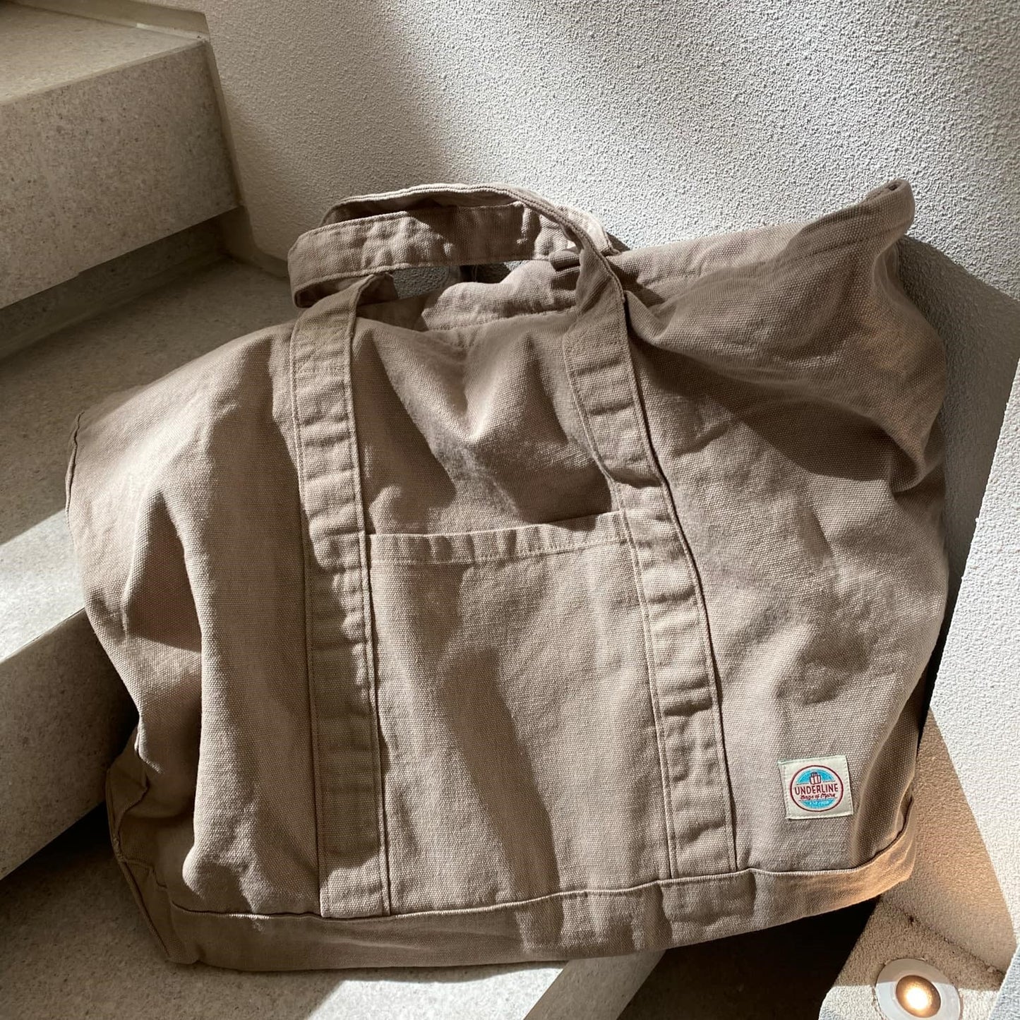 Underline Soft Canvas Tote Bag / Travel bag