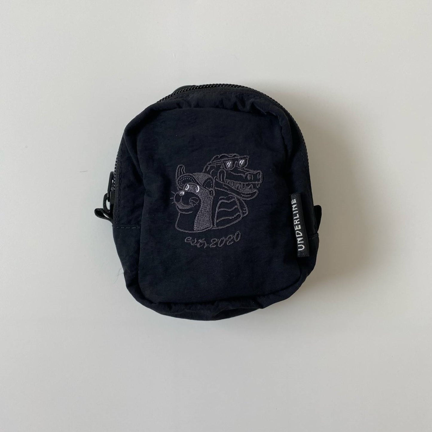 Underline Embroidery Pocket Bag