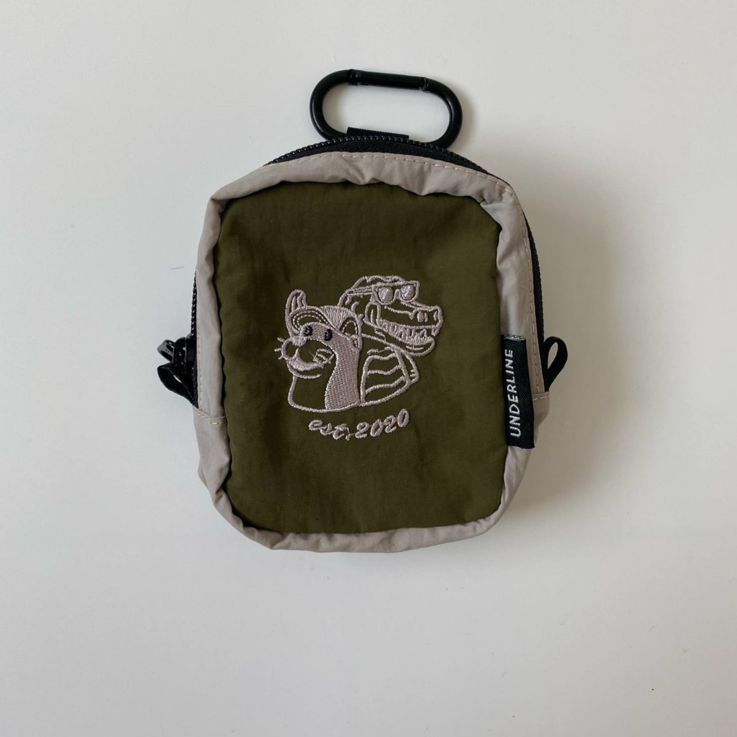Underline Embroidery Pocket Bag