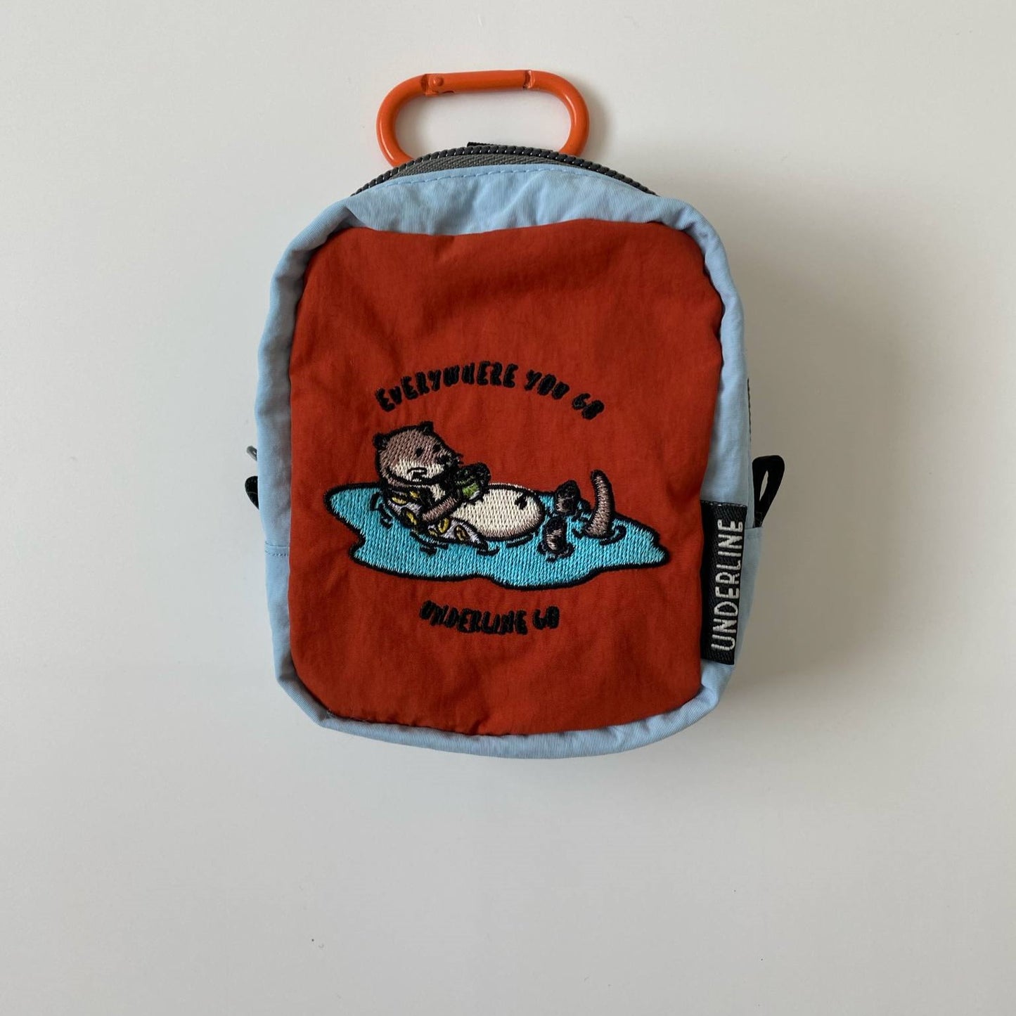 Underline Embroidery Pocket Bag