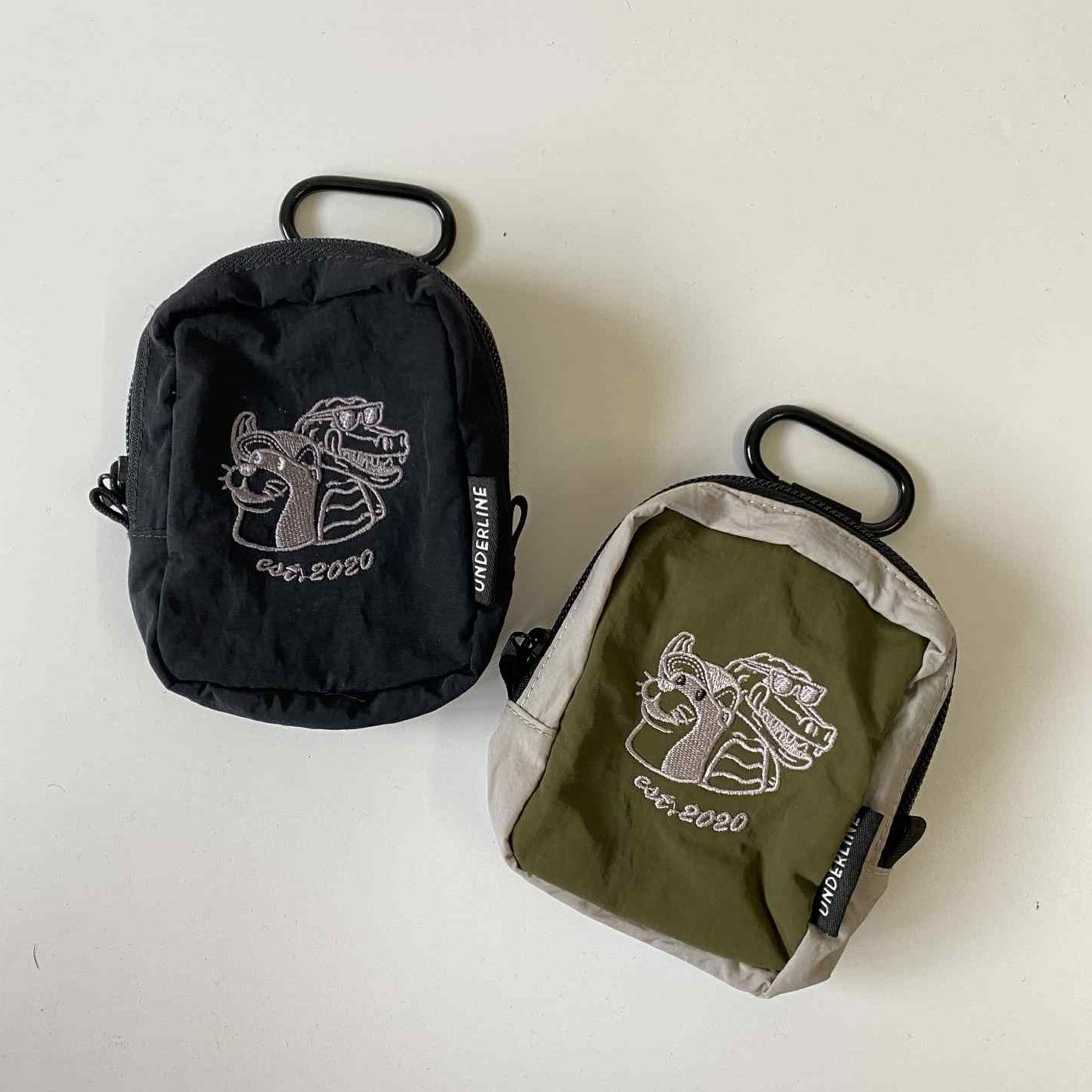 Underline Embroidery Pocket Bag