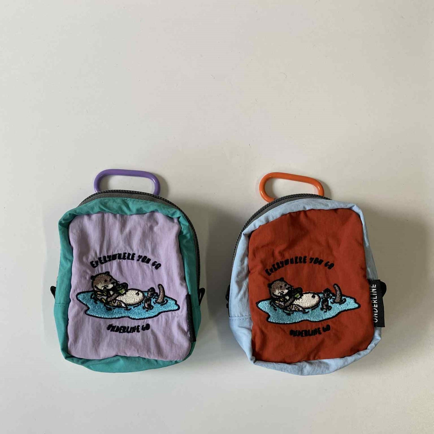Underline Embroidery Pocket Bag