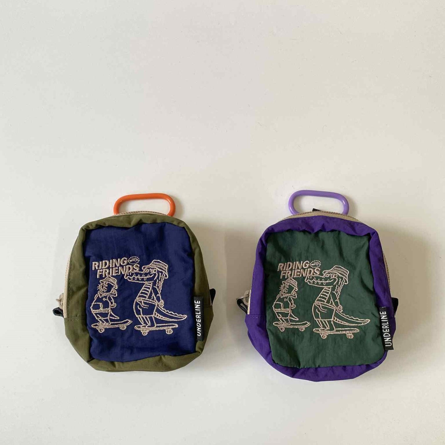 Underline Embroidery Pocket Bag