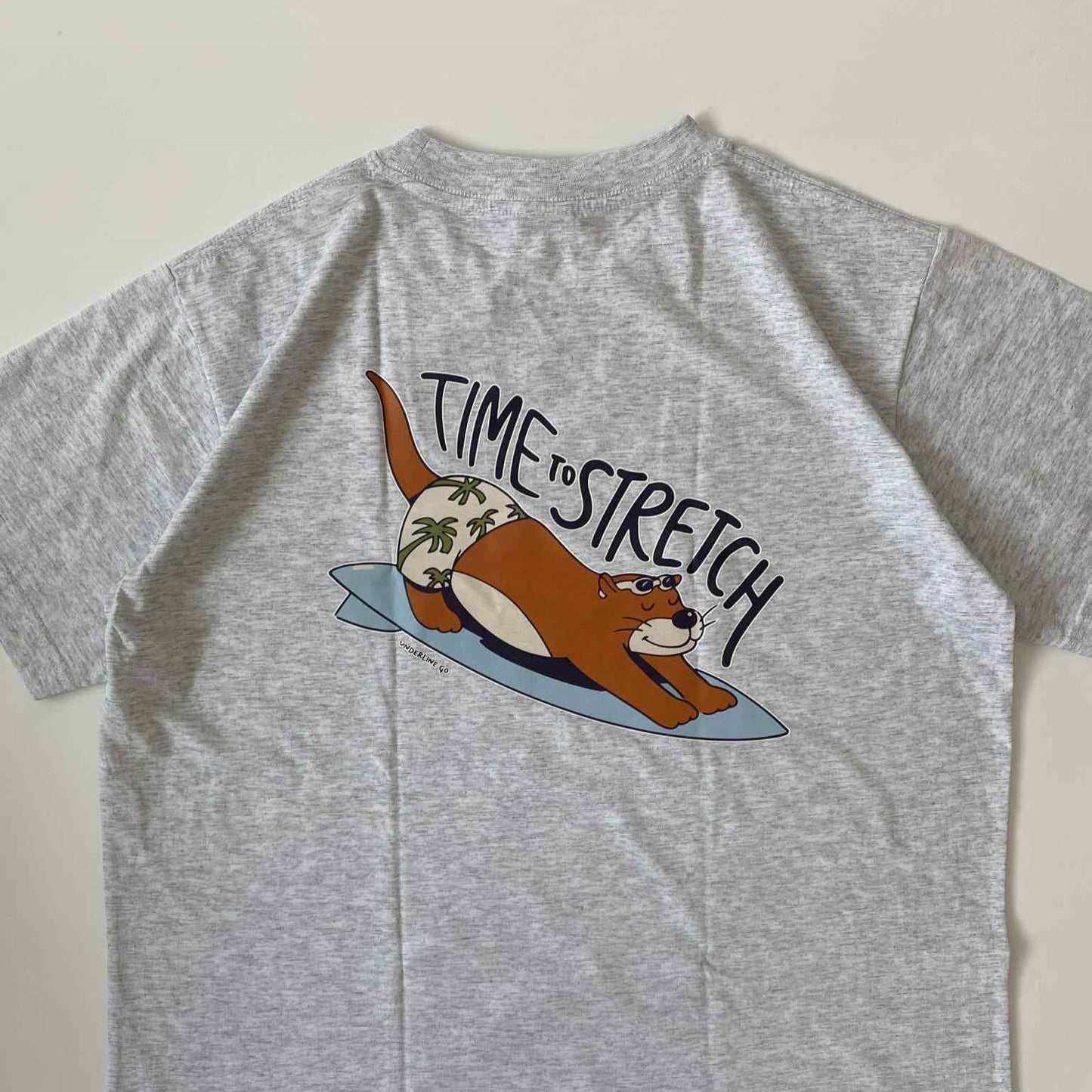 Underline Otter Stretching Cotton T-Shirt