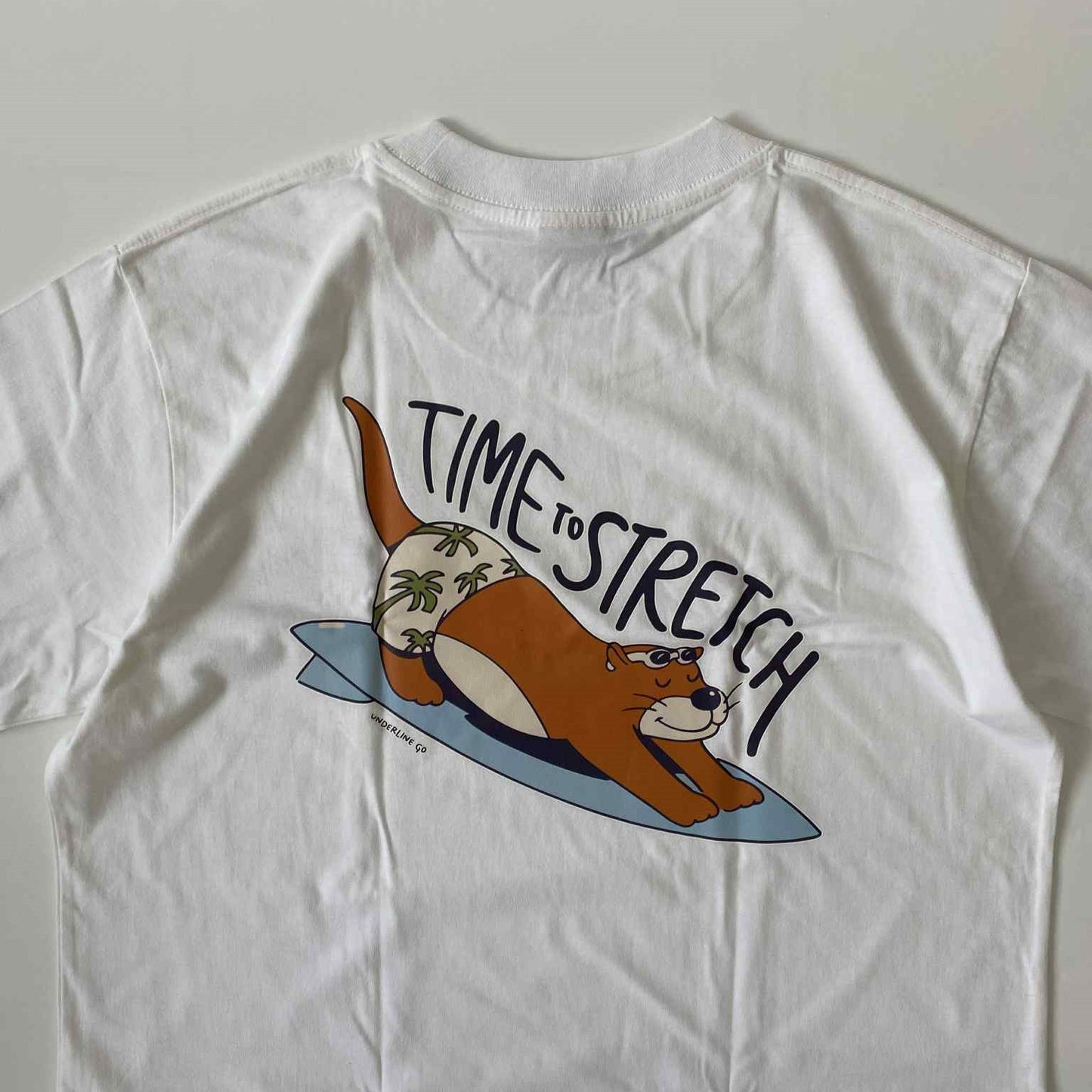 Underline Otter Stretching Cotton T-Shirt