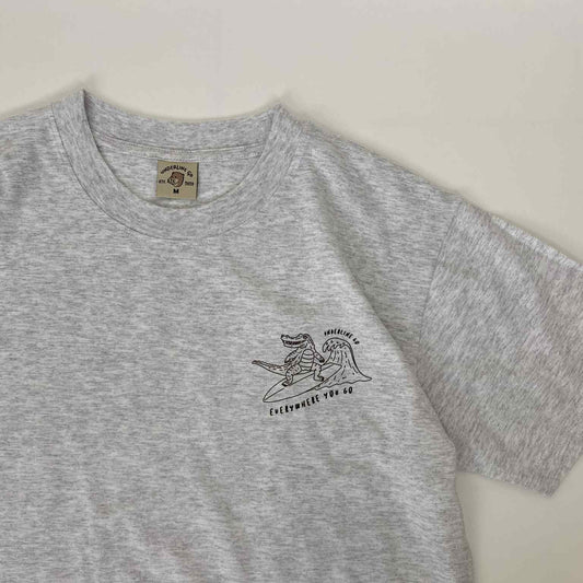Underline Crocodile Surfing Cotton T-Shirt