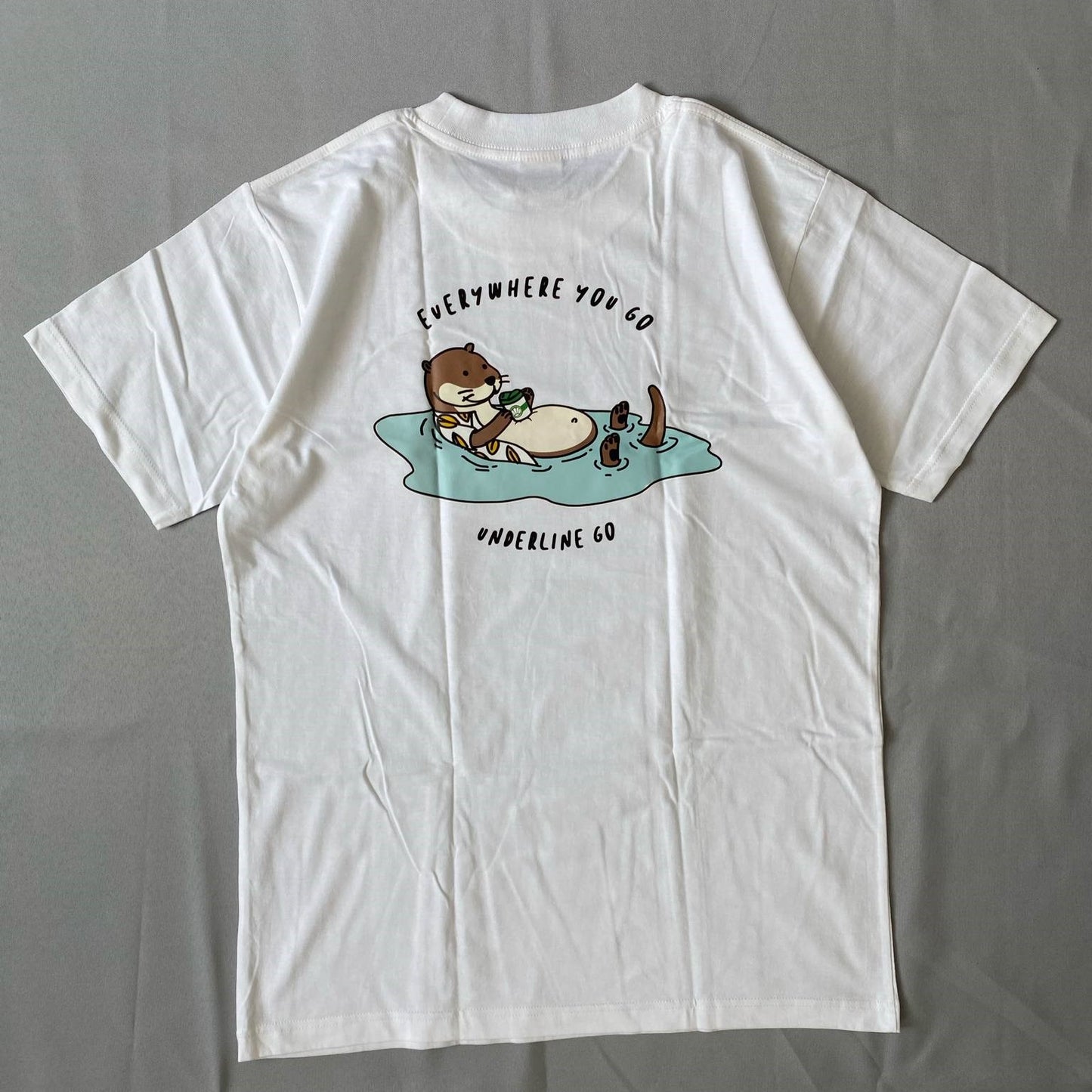 Underline Otter Floating Cotton T-Shirt