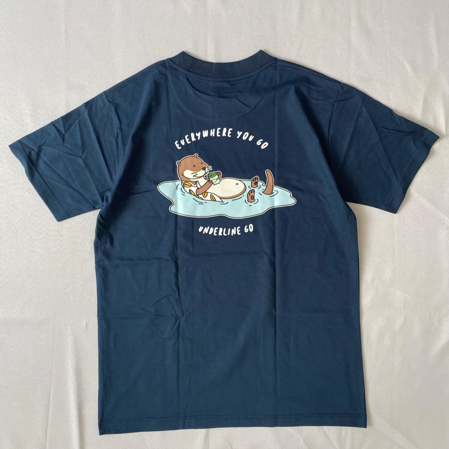 Underline Otter Floating Cotton T-Shirt