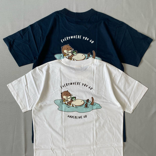 Underline Otter Floating Cotton T-Shirt