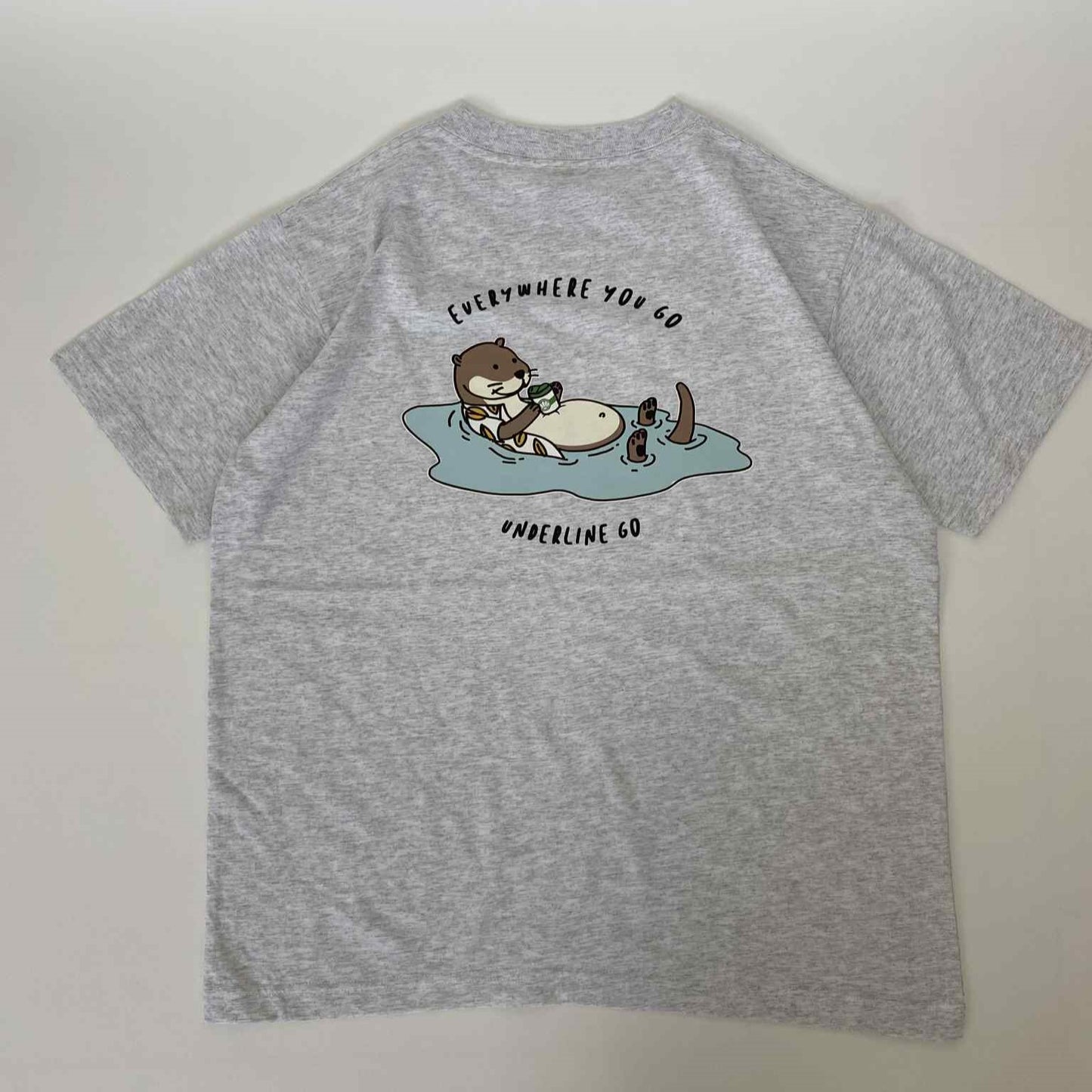 Underline Otter Floating Cotton T-Shirt