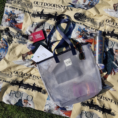 Underline Nylon Mesh Grocery Bag / Beach Bag