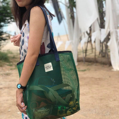 Underline Nylon Mesh Grocery Bag / Beach Bag