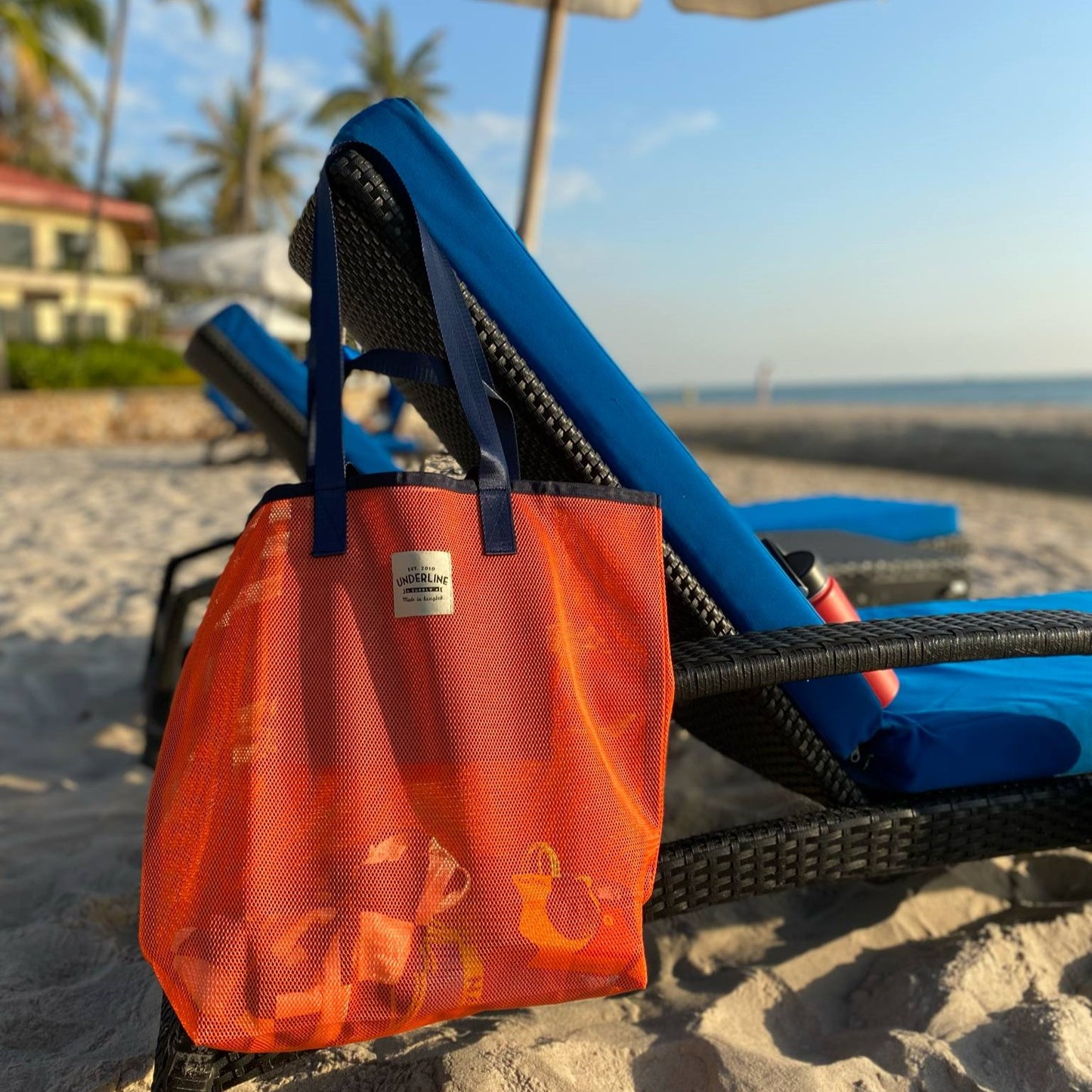 Underline Nylon Mesh Grocery Bag / Beach Bag
