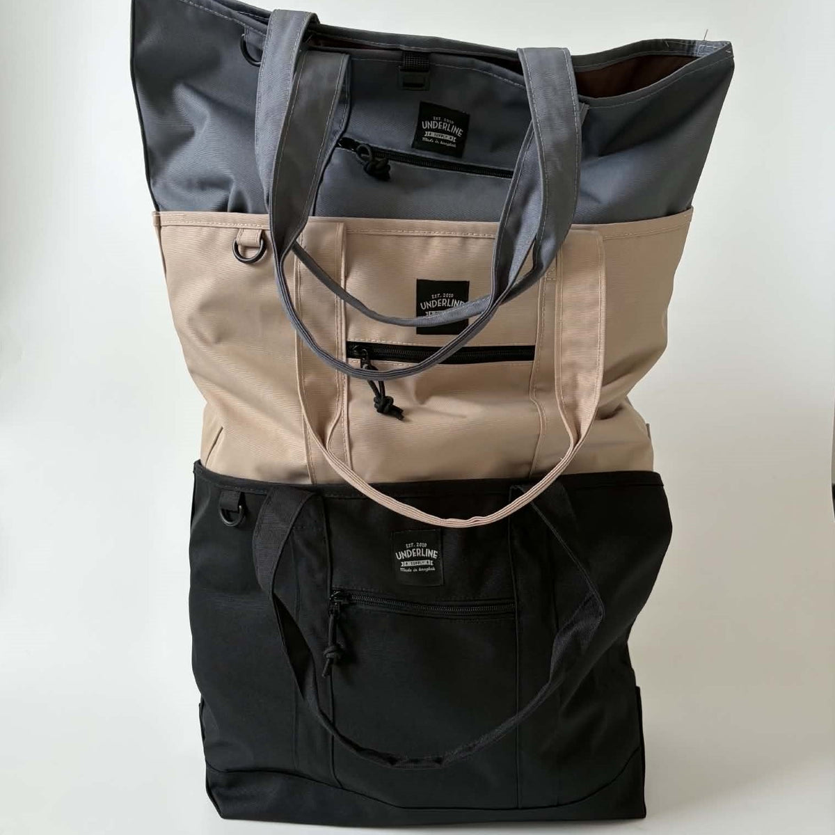Underline recycled polyester tote bag / lightweight / water-resistant