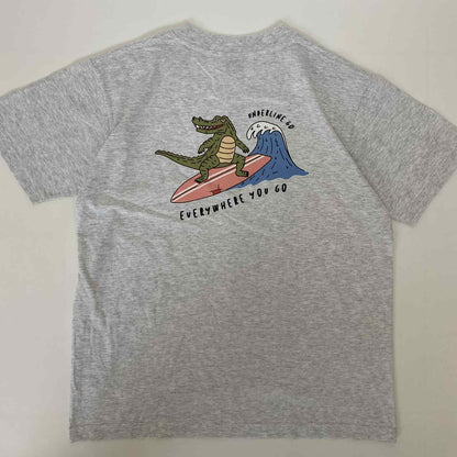 Underline Crocodile Surfing Cotton T-Shirt