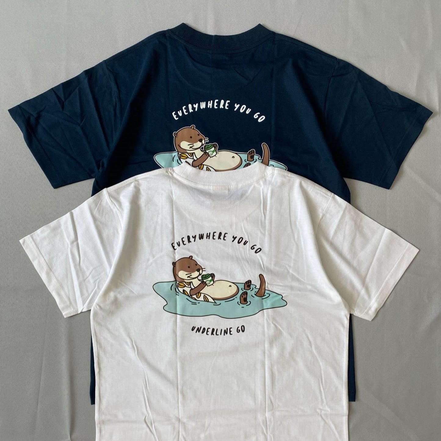 Underline Otter Floating Cotton T-Shirt