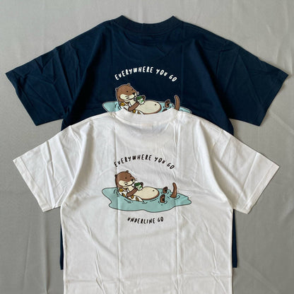 Underline Otter Floating Cotton T-Shirt